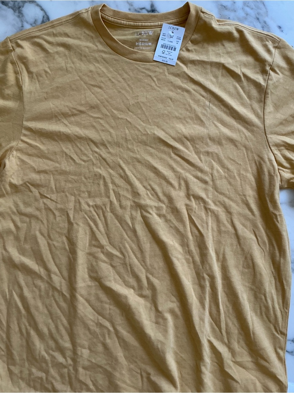 NWT J. Crew Men's Washed Jersey T-shirt Yellow Sz M - Stubborn Tape